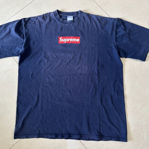 Vintage Supreme 1999 Box Logo T-Shirt Navy/Red size XL - Picture 2 of 8